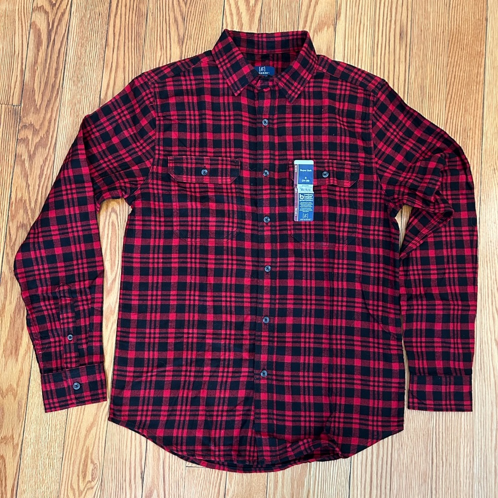 Men’s Plaid Flannel - Red and Black, Small